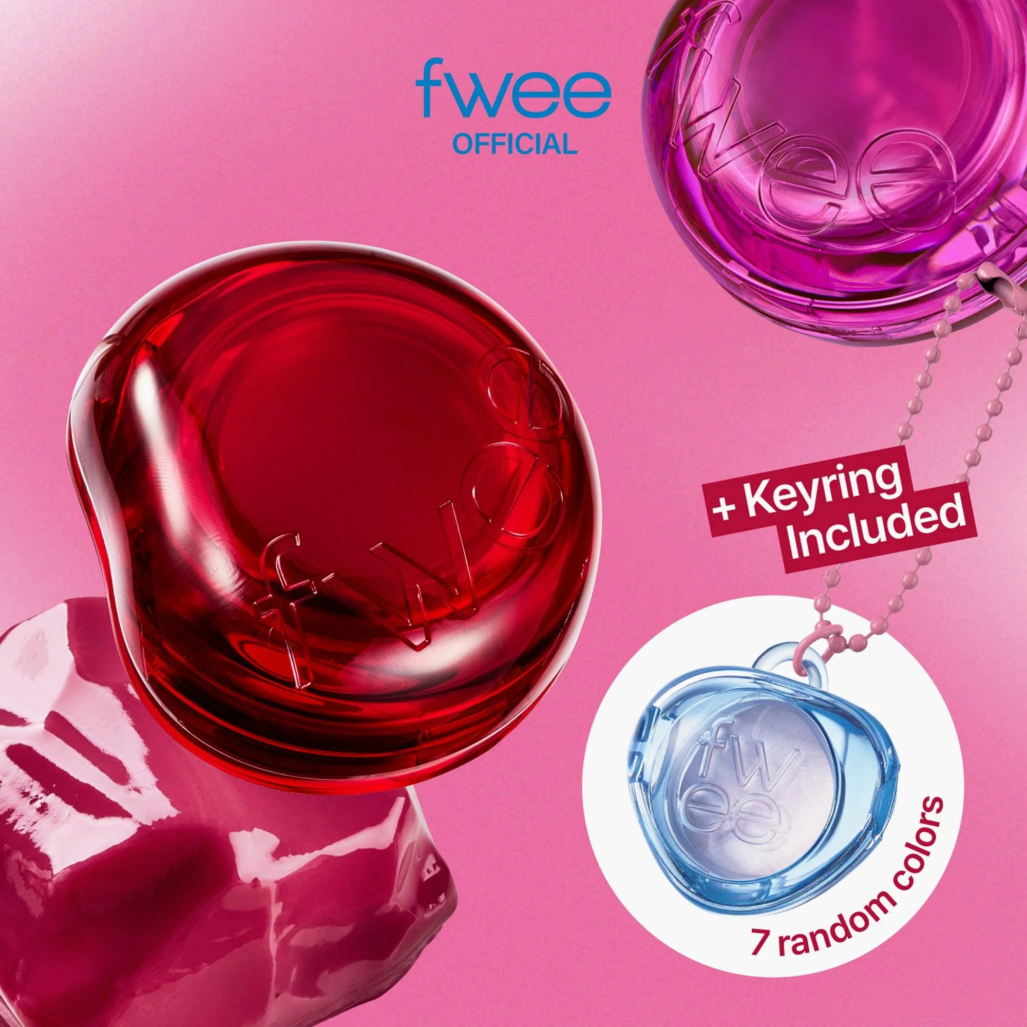 Fwee Lip & Cheek Glowy Jelly Pot & Keyring Set JR02 Sour Gummy 4gm - Image 6
