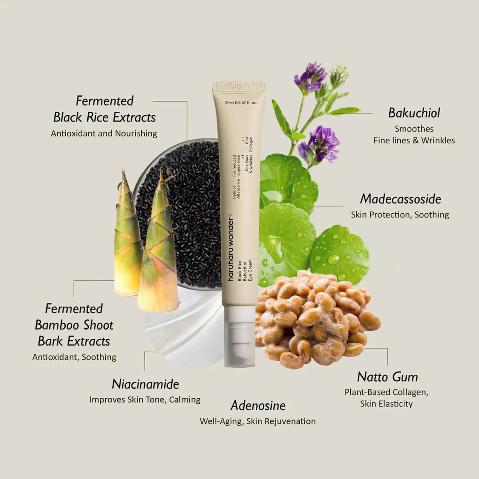 Haruharu Wonder Black Rice Bakuchiol Eye Cream 20ml - Image 3