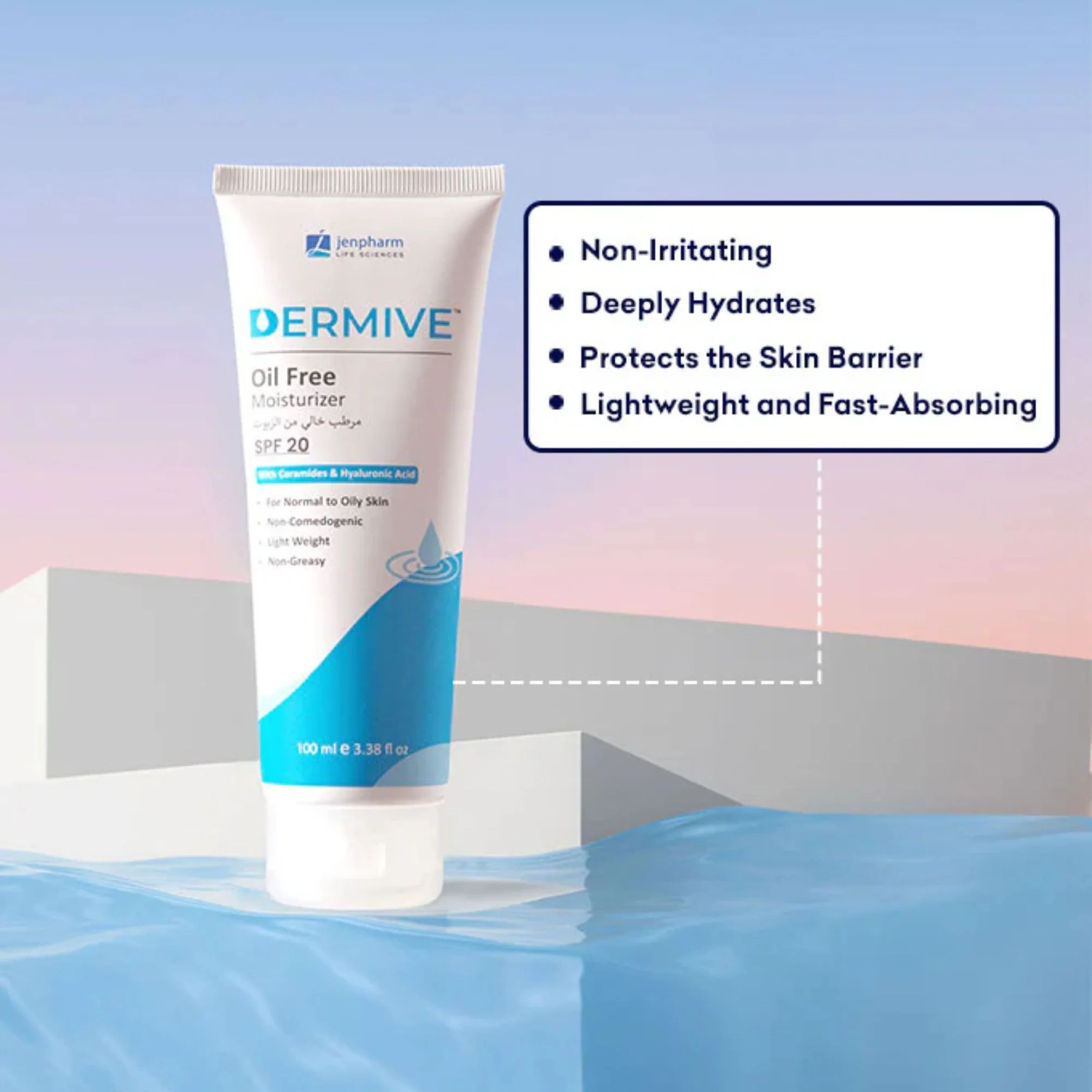 Jenpharm DermiVe Oil Free Moisturizer SPF20 100ml - Image 4
